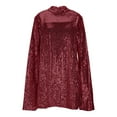 thumbnail image 5 of ZQUUVOU Sparkly Cocktail Dress for Women Sleeveless Solid Color Sequin Covered Mini Shift Evening Party Prom Night Outfits Burgundy, 5 of 7