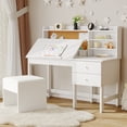 thumbnail image 6 of Kids Study Desk and Chair Set - Adjustable Height, Grows with Your Child, Includes Hutch, Drawer & Everything They Need, 6 of 7