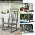 thumbnail image 4 of Hidpriva 1PC Outdoor Rocking Chair,HDPE Oversized Rocking Chairs for Lawn,Porch,Backyard,Indoor and Garden, Gray, 4 of 6