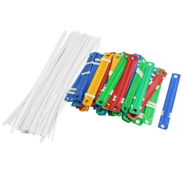 50 x Assorted Color Plastic Binding Document Paper Fasteners Clips