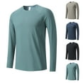thumbnail image 4 of IYTR Mens Sweatshirts Long Sleeve Shirts Casual Crewneck Ice Silk Sports Fitness Sweatshirts Fall Fashion Solid Color Coffee M, 4 of 4