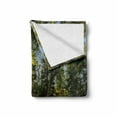 thumbnail image 2 of Landscape Soft Flannel Fleece Blanket, National Park in Cape Breton Highlands Canada Forest Path Trees Tranquility Photo, Cozy Plush for Indoor and Outdoor Use, 60" x 80", Blue Green, by Ambesonne, 2 of 6