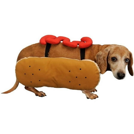 Otis and Claude Fetching Fashion Hot Diggity Dog Costume Ketchup, L