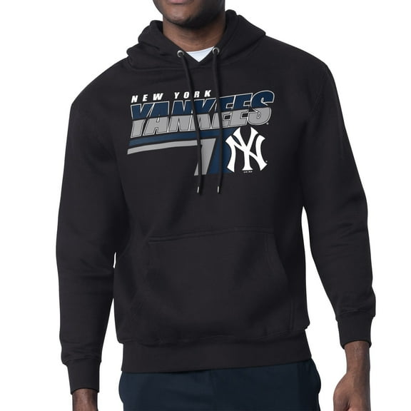 Men's Starter Black New York Yankees Logo Push Graphic Hoodie