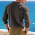 thumbnail image 7 of WTOBBY Men's Casual Long Sleeve Henley Shirt Three-Button Placket, Comfortable Solid Color, Fall and Winter T-Shirt for Daily Wear, Layering, and Relaxed Style,Dark Gray L, 7 of 7