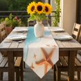thumbnail image 6 of Ocean Beach Table Runner 60 Inches Long Coastal Starfish Summer Nautical Table Runners for Dining Room Tabletop Dresser Scarf Home Party Banquet Wedding Holiday Decoration, 6 of 9