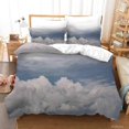 thumbnail image 2 of 3D Cielo Blanco Nube Funda de edredón Set Ropa de cama Set Funda de edredón Fundas de almohada 95 LQH, 2 of 3