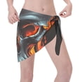 thumbnail image 2 of Bingfone Flame Metal Skull Women's Sarong Swimsuit Cover Ups Bathing Suit Coverups Chiffon Beach Wrap Skirts, 2 of 6