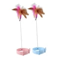 thumbnail image 2 of Juguete interactivo Zulema Cat Feather Teaser Collar IQ rosa y azul, 2 of 8