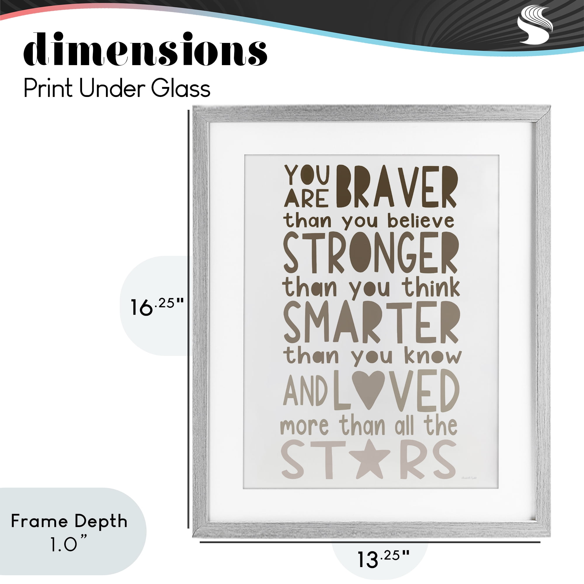 Stupell Industries Loved More Than The Stars Gray Framed Print Under Glass, design by Elizabeth Tyndall
