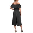 thumbnail image 4 of Enwejyy Women's Bib Pant Casual Sexy Off-The-Shoulder Short Sleeve Solid Color Suspender Jumpsuit, 4 of 4