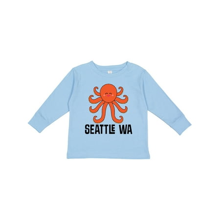 

Inktastic Seattle Octopus Washington Vacation Gift Toddler Boy or Toddler Girl Long Sleeve T-Shirt
