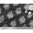 thumbnail image 3 of Soimoi Rayon Crepe Fabric Leaves,Floral & Paisley Block Printed Fabric 1 Yard 46 Inch Wide, 3 of 3