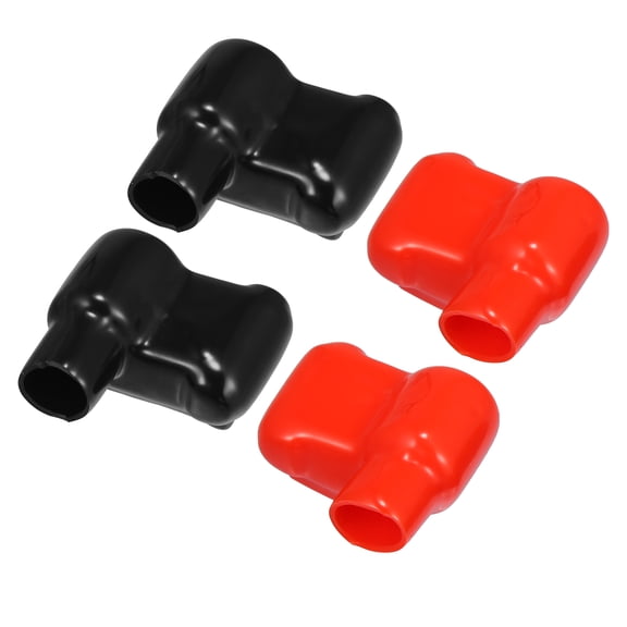 2 Pair Battery Terminal Cover Boot Protector Cable Lug Caps for Cars Boat 2.32"x1.57"x1.29" Black Red