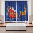 thumbnail image 2 of Ambesonne Santa Kitchen Curtains, Moving on Sledge at Night, 55"x39", Navy Blue Multicolor, 2 of 3