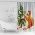thumbnail image 4 of Small Stall Shower Curtain 36x72 Inch Narrow Half Size Christmas Squirrel Bath Curtains Bathroom Decor Xmas Tree Balls Snowflake Waterproof Fabric Shower Curtain Set with Hooks 36 Inch, 4 of 6