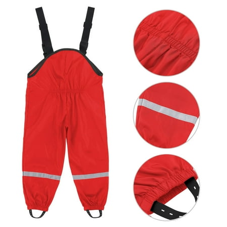 

Clearance Sale Uni Children S Rain Dungarees Windproof And Waterproof Mud Trousers Red 92