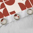 thumbnail image 4 of Manfei Mid-Century Geometric Blackout Curtains, Red Semicircle Curtains Pack of 2 (42x84 Each), Red Cream, 4 of 6