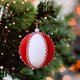 thumbnail image 3 of Seyotauo Red And White Christmas Ornaments Multishape (Spherical & Gift Box) Faux Plush with Hanging Cord - Christmas Tree Decorations, Window Display Holiday Christmas Decor Festive Christmas Decor, 3 of 8