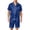 12# Dark Blue, variant on Mens Satin Silk Pajamas Sets Short Sleeve Button-Down Sleepwear Two Piece Loungewear with Pockets Black 3XL