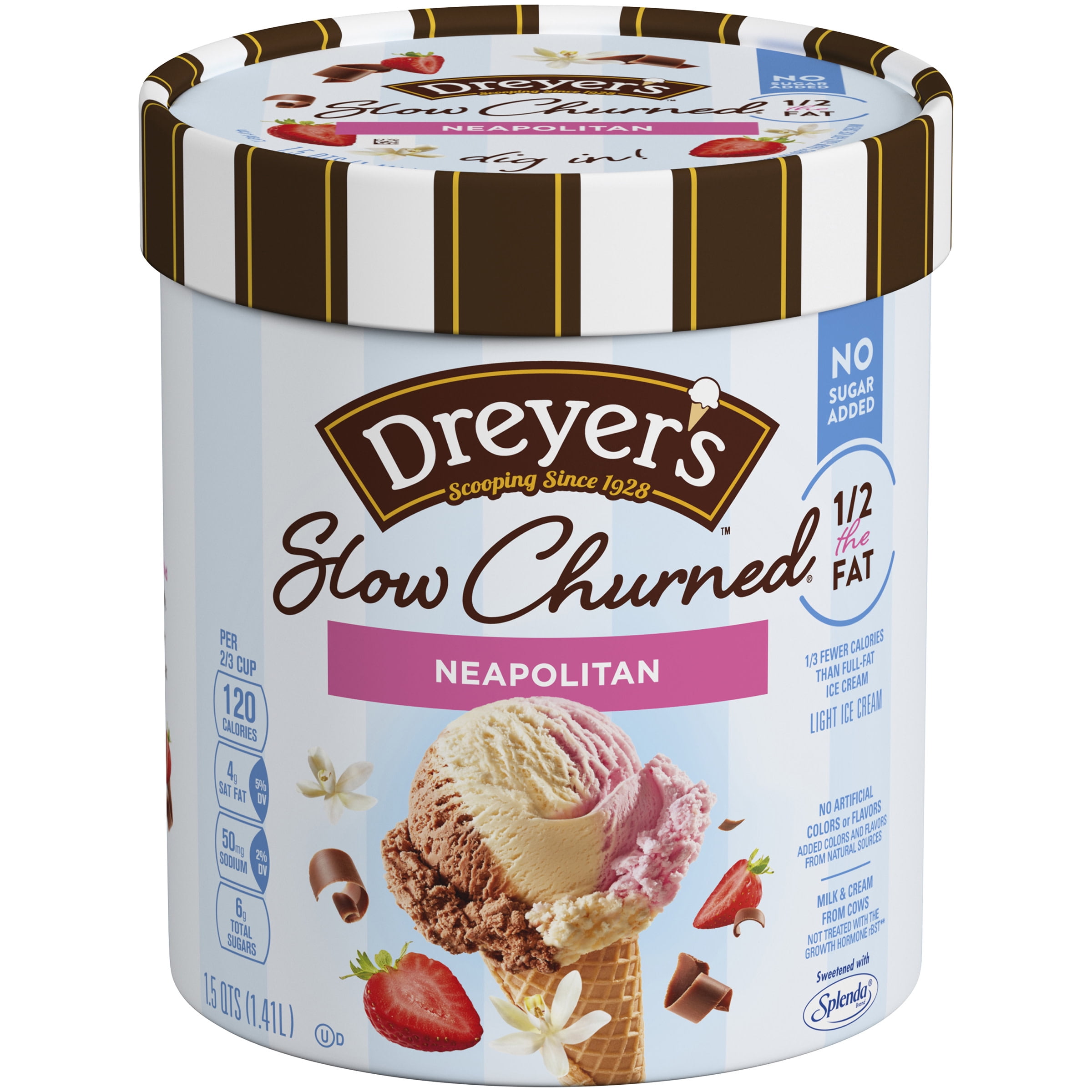 Dreyers EDY'S/DREYER'S SLOW CHURNED No Sugar Added Neapolitan Light Ice