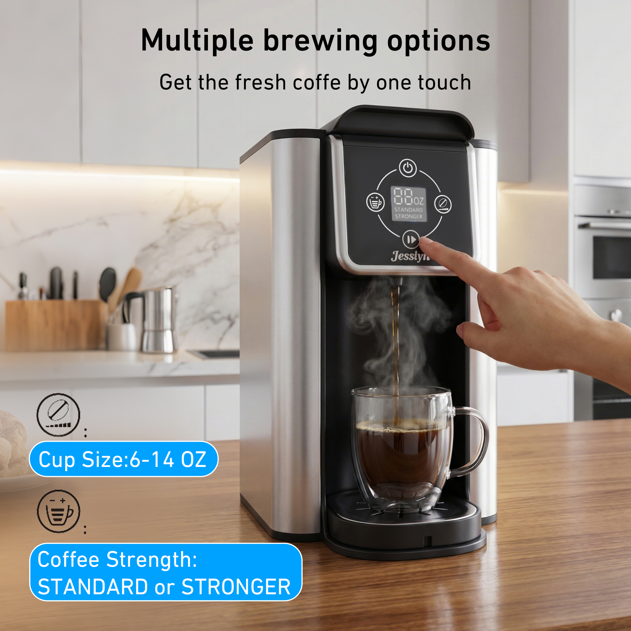 Jesslyn 3-in-1 Single Serve Coffee Maker with Grinder photo 7