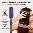 thumbnail image 5 of Electric Hot Comb Multifunctional Straight Hair Straightener Comb Negative Ion Anti-Scalding Styling Tool Straightening Brush Grey Purple US, 5 of 6