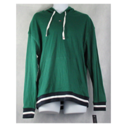 Tommy Hilfiger Men's Soft Cotton Rib Knit Pullover Lounge Hoodie, Green, M