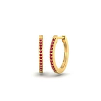 1.0CT Ruby Hoop Earrings for Women, 925 Sterling Silver, Elegant Red Gemstone Hoops, Classic Jewelry Gift