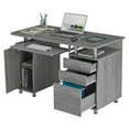 thumbnail image 3 of GIA Design Group Gray Home Office Computer Desk with Storage Cabinet,Writing Desk for Home Office, 3 of 5