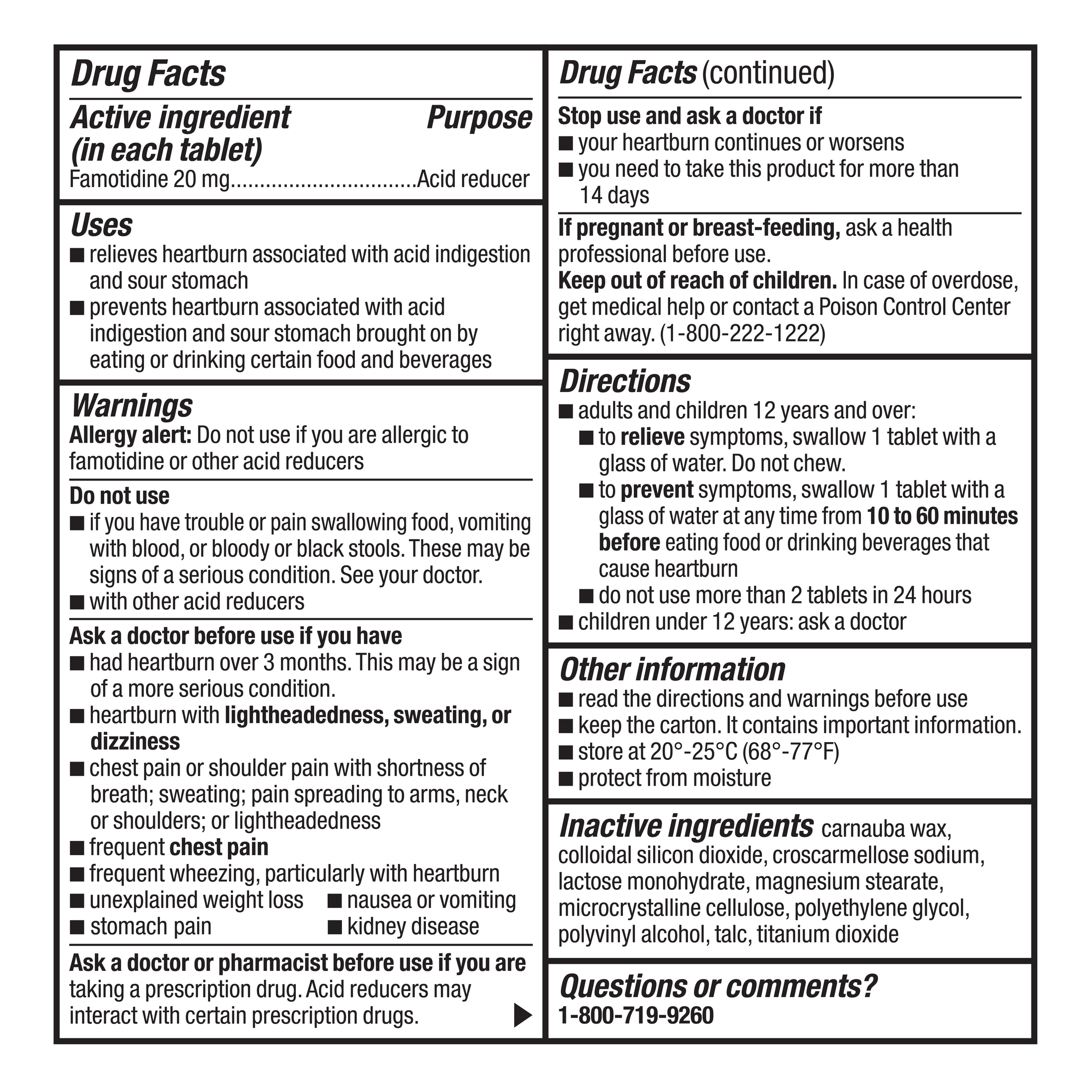 Equate Tabletas de Famotidina de Máxima Fuerza, 20 mg, Reductor de Ácido, 100 Unidades, Comparar con Ingrediente Activo de Pepcid AC de Máxima Fuerza 6