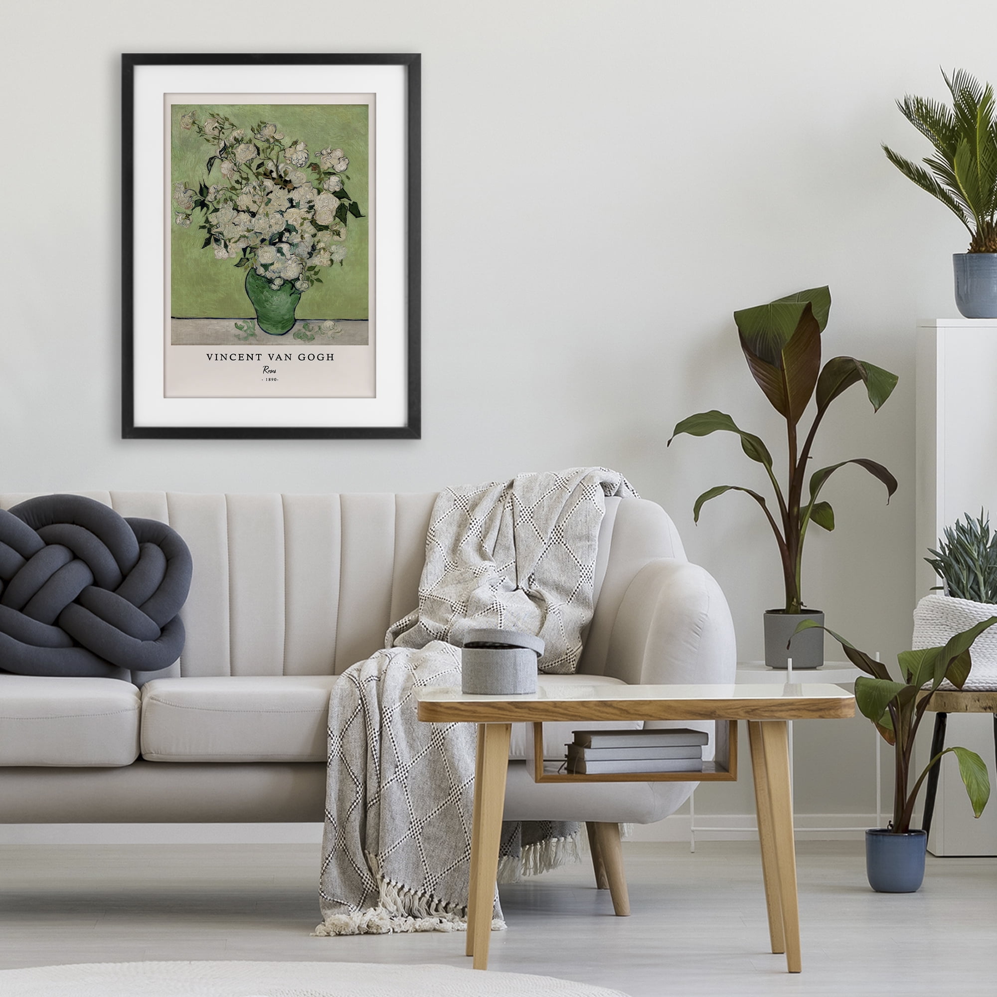Stupell Industries Classic Roses Van Gogh Black Framed Print Under Glass, design by Vintage Hustle