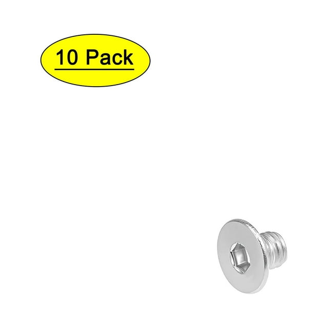 Unique Bargains Vis à Tête Plate M8x10mm Vis Hexagonale Intérieure en Acier Inoxydable 304 Boulons 10 Pcs