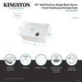 thumbnail image 6 of Gourmetier GKFA301810RM Arcticstone 30" Solid Surface White Stone Apron-Front Single Bowl Farmhouse Kitchen Sink with Strainer, Matte White, 6 of 7