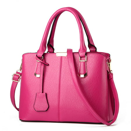 Women Fashion Shoulder Bag PU Leather Solid Color Handbag Tote Purse | Walmart Canada