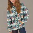 thumbnail image 3 of Sudadera con capucha para niñas y niños, sudadera de manga larga con cuello redondo y estampado de moda, jersey con bolsillo, sudadera de poliéster para niñas, 3 of 8