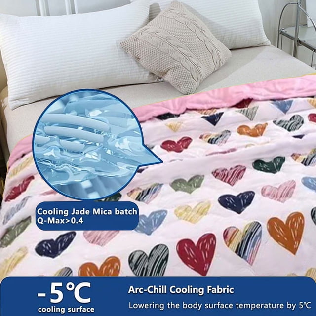 Fiudx Manta Fresca, Edredón Transpirable de Verano, Edredón Disipador de Calor, Diseño de Algodón Agradable para La Piel, Manta de Viaje para La Siesta, Ideal para Quienes Duermen con Calor, Lavable