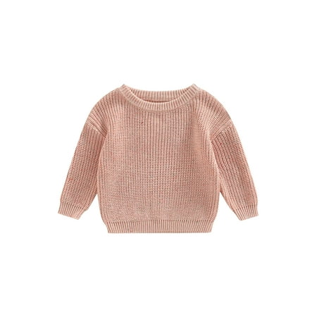

Tregren Newborn Toddler Baby Boy Girl Warm Winter Sweater Crewneck Knitted Sweatshirt Long Sleeve Oversized Top Fall Clothes