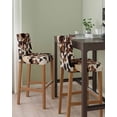 thumbnail image 2 of Cow Patterned Bar Stool Covers Set of 2, Vintage Farmhouse Abstract Country Western Stretch Washable Bar Chair Covers with Backs, Removable Pub Counter Height Chair Cover for Kitchen Dining Room Cafe, 2 of 7