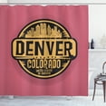 thumbnail image 1 of Ambesonne Colorado Shower Curtain, Denver Grunge Urban City, 69"Wx84"L, Mustard Black Dried Rose, 1 of 3