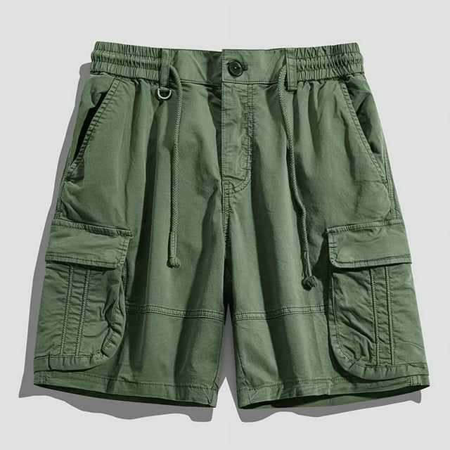 SDNall Mens Sports Leisure Elastic Waist Multi-Pockets Relaxed Summer Shorts Pants