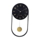 thumbnail image 3 of Reloj de pared nórdico con péndulo, funciona con pilas, sin tictac, decorativo, de hierro. Negro, 3 of 9