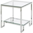 thumbnail image 2 of Home Square 19.7" Square Transitional Glass Top End Table in Chrome - Set of 2, 2 of 4