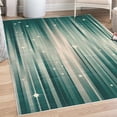 thumbnail image 1 of Space Decorative Rug, Abstract Colourful Beams Backdrop White Stars Space Inspired Lines Print, Quality Carpet for Bedroom Dorm and Living Room, 6 Sizes, Pale Petrol, by Ambesonne, 1 of 4