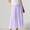thumbnail image 4 of Jupe D'Été Falda larga de lino y algodón estilo bohemio para mujer, informal, con cintura elástica, traje de vacaciones Ygjytge Púrpura M para Mujer, 4 of 6