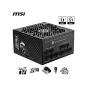 MSI - MPG A850GS PCIE5, 80+ Gold Full Modular Gaming PSU, 12V-2x6 Cable, 5080 5070 ATX 3.1 & PCIe 5.1 Ready. Embossed Jacket Cables. 850W Power Supply,