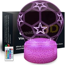 YSITIANNA Soccer Night Light,Soccer Gifts for Boy, 3D Soccer Lamp,Kids Bedside Lamp,16 Color Change Decor Lamp with Remote & Smart Touch, Gifts for Christmas Birthday Boys Men Girls STNL#4265