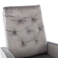 thumbnail image 3 of Patio Rocking Accent Chair, Tufted Upholstered Velvet Wingback Rocking Recliner Sofa Chair for Porch Living Room Bedroom, Gray 40x26x37inch, 3 of 7