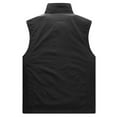 thumbnail image 4 of safuny Men's Casual Lightweight Stand Collar Multi Pocket Cargo Outdoor Sleeveless Jacket Stylish Fashion Great for Daily Wear able Breathable Patchwork Black XXXXXL, 4 of 5