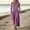 Purple, variant on BILIKEYU Women's Plus Size Maxi Dresses, Cotton Linen Loose Fit Short Sleeve Flowy Boho Beach Dress V Neck Sundress with Pockets for Summer Vacation, Blackish Green